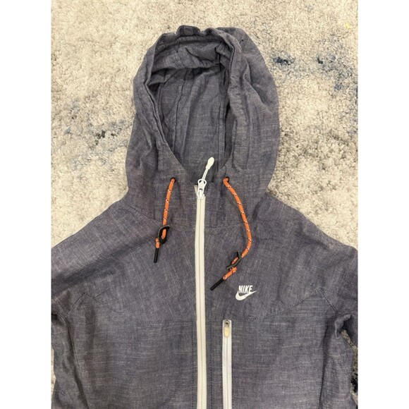 VINTAGE NIKE NSW VAPOR JACKET CHAMBRAY TECH PACK HOODIE RARE ORANGE DRAWSTRING - Picture 1 of 8